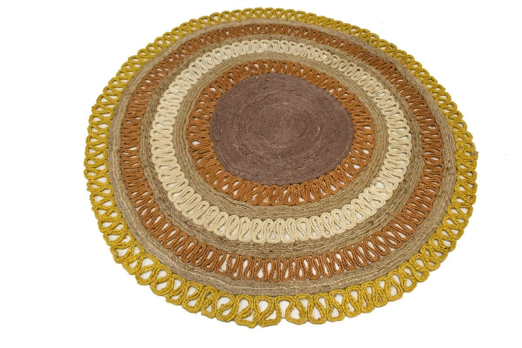 Reversible Braided Style 5'6X5'6 Jute Modern Round Rug