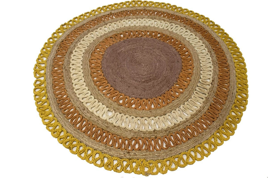 Reversible Braided Style 5'6X5'6 Jute Modern Round Rug