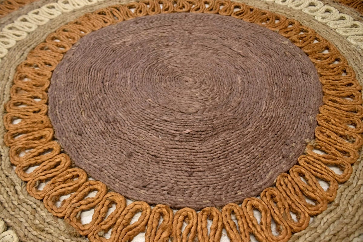 Reversible Braided Style 5'6X5'6 Jute Modern Round Rug