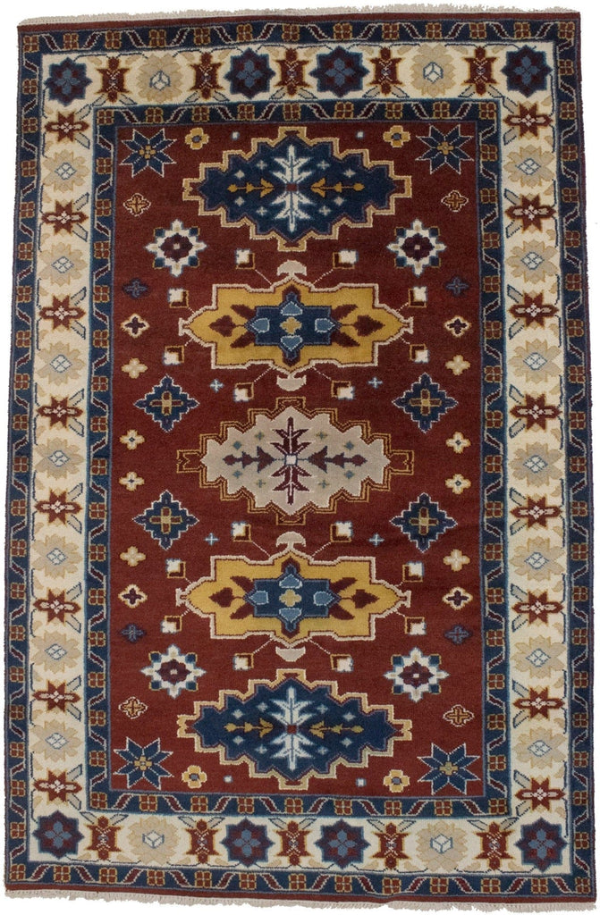 Red Geometric 6X9 Kazak Oriental Rug