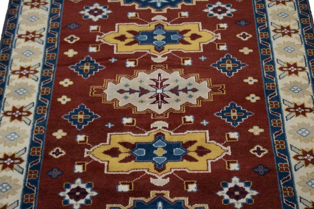 Red Geometric 6X9 Kazak Oriental Rug