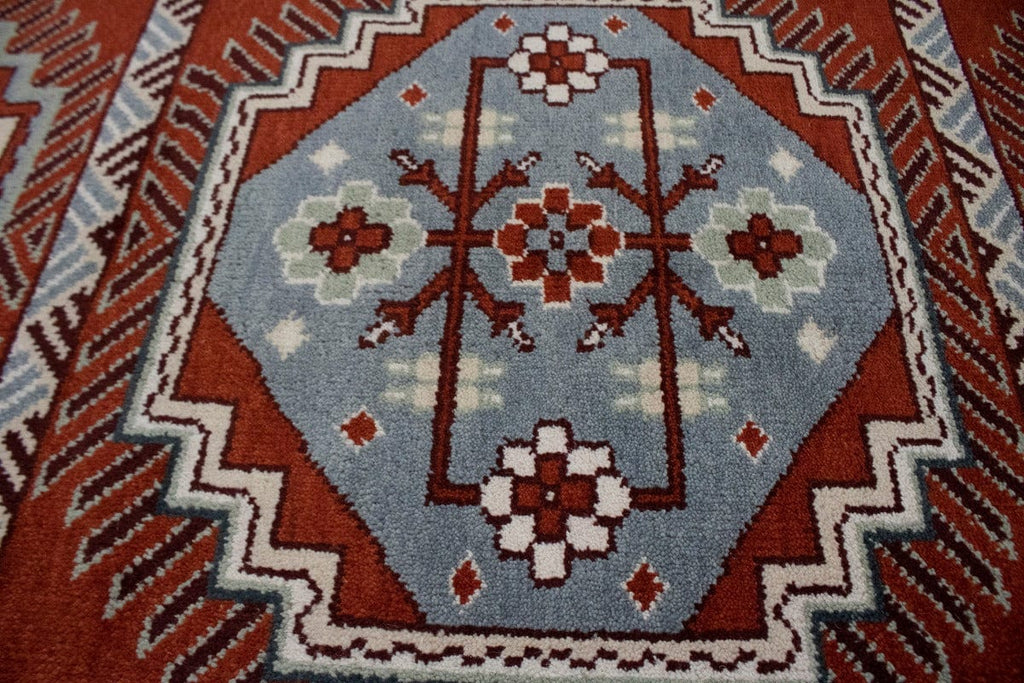 Rust Geometric 6X9 Kazak Oriental Rug