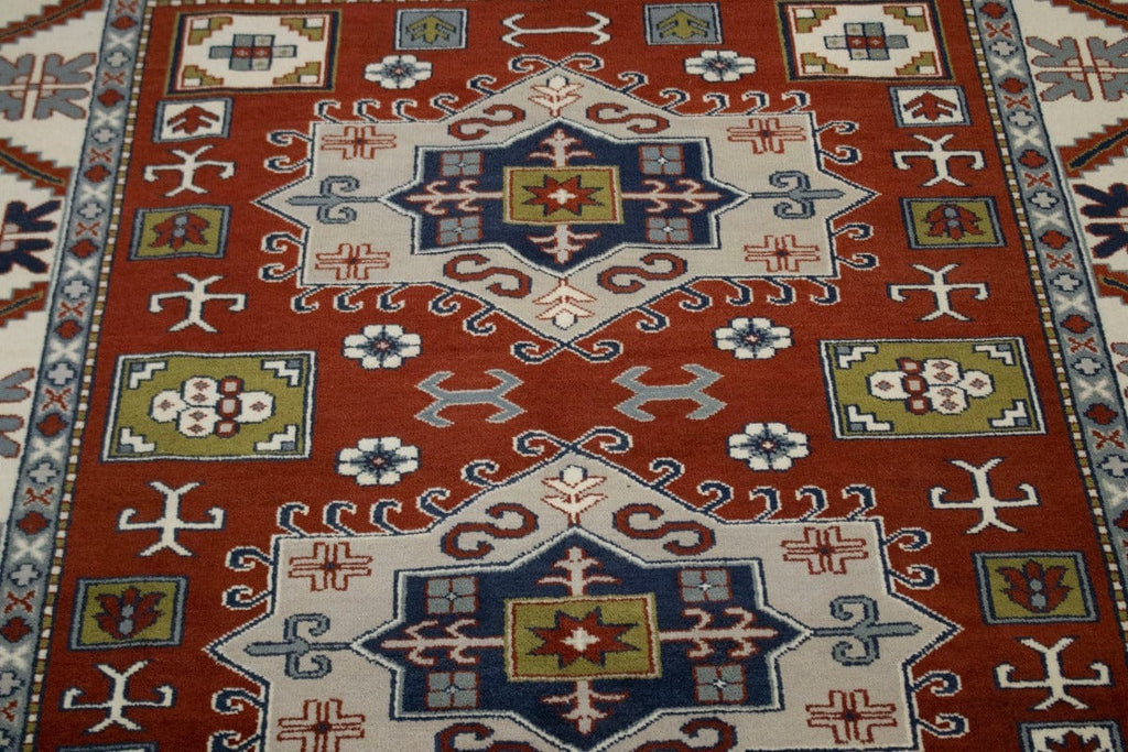 Red Geometric 5X8 Kazak Oriental Rug
