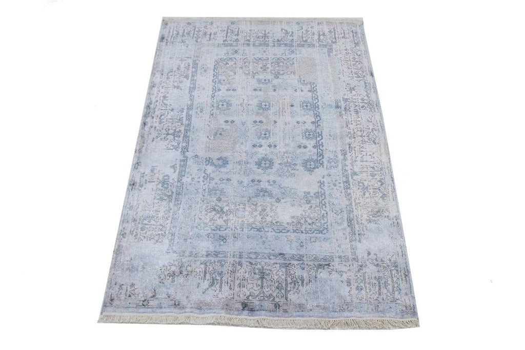 Light Blue Transitional 5X8 Modern Oriental Rug