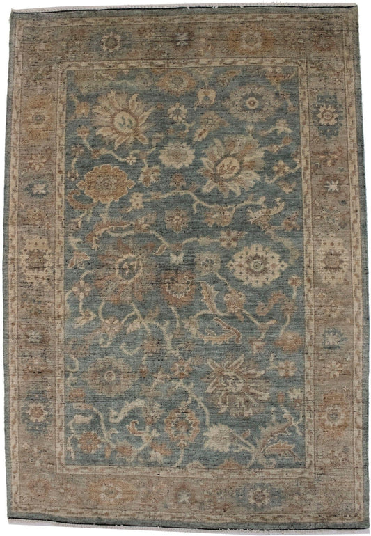 Dark Grey Floral 6X9 Afshar Oriental Rug