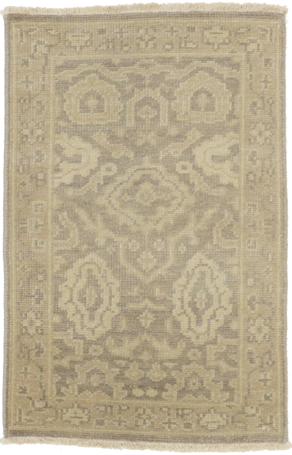 Muted Brown Floral 2X3 Chobi Oushak Oriental Rug