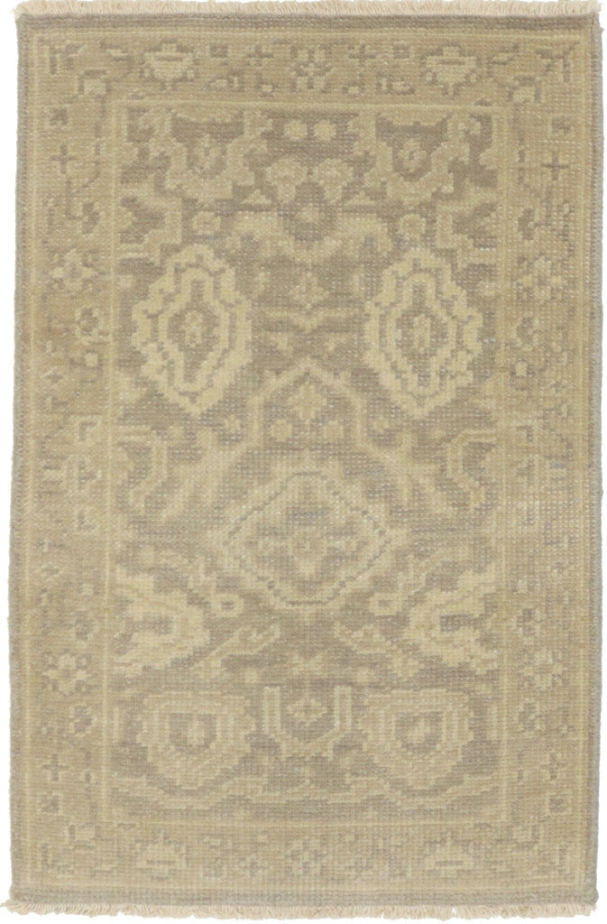 Muted Brown Floral 2X3 Chobi Oushak Oriental Rug