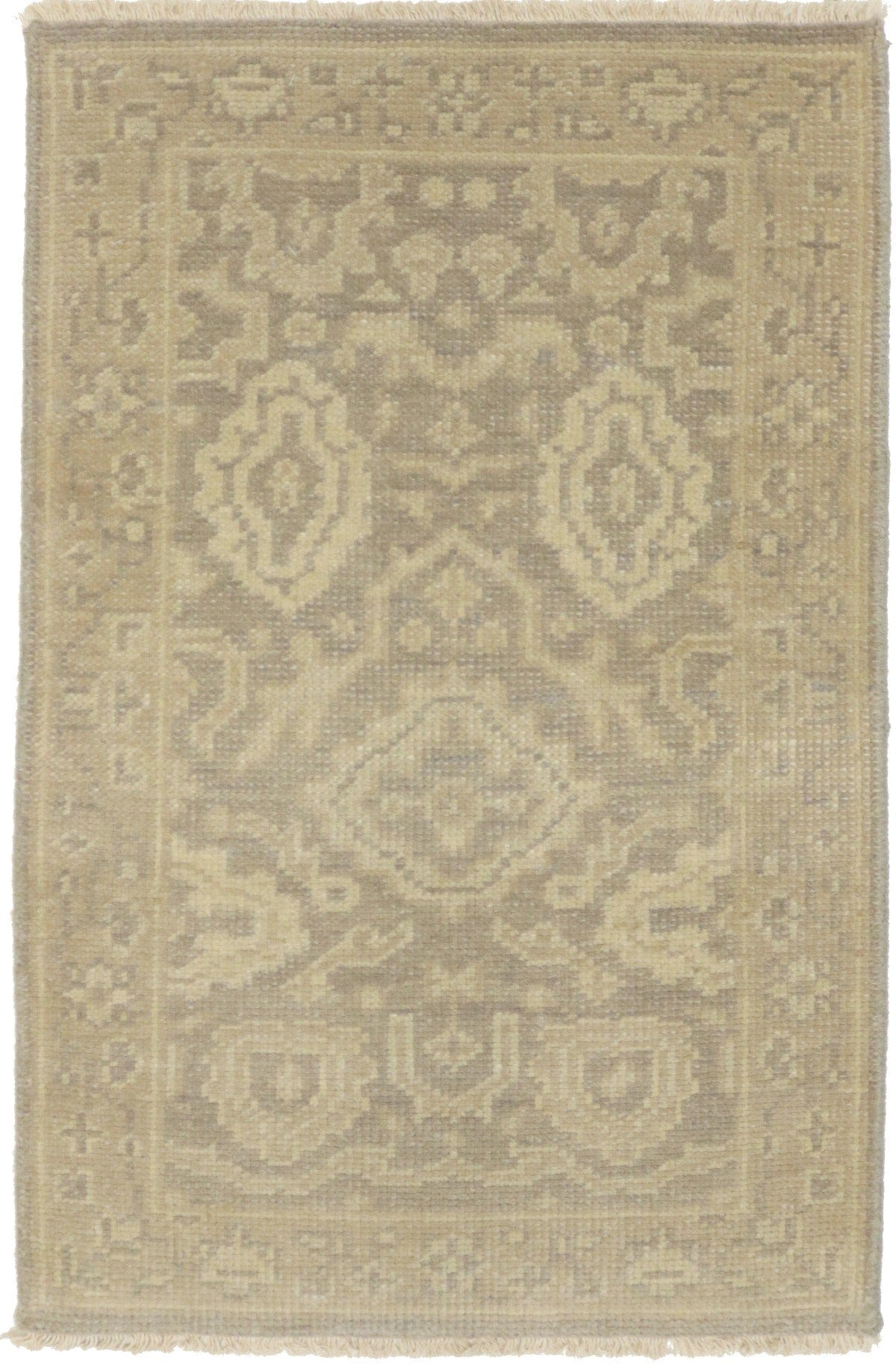 Muted Brown Floral 2X3 Chobi Oushak Oriental Rug