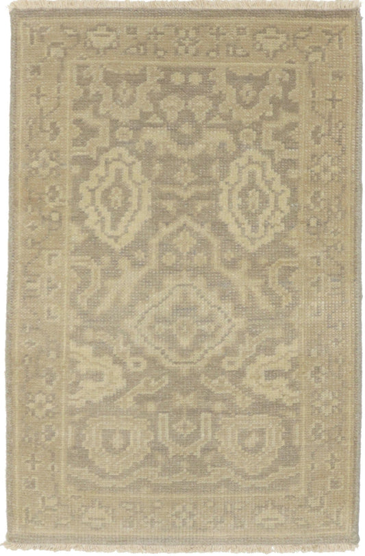 Muted Brown Floral 2X3 Chobi Oushak Oriental Rug