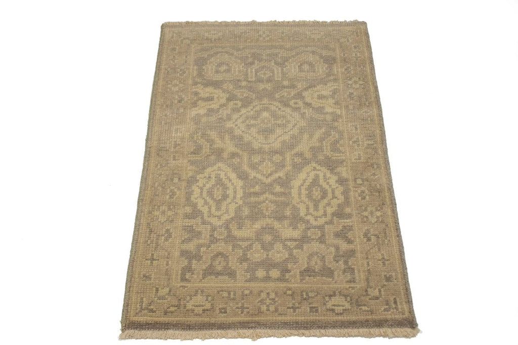 Muted Brown Floral 2X3 Chobi Oushak Oriental Rug