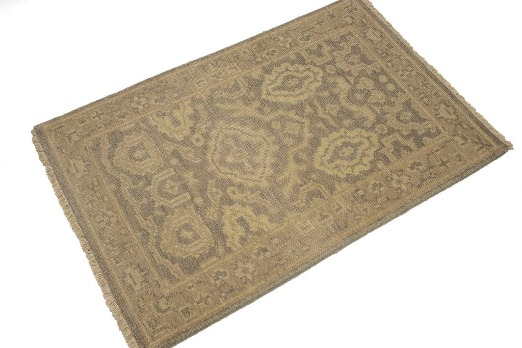 Muted Brown Floral 2X3 Chobi Oushak Oriental Rug