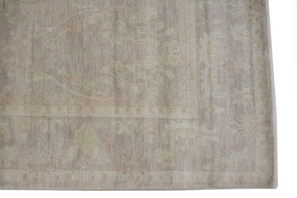 Pastel Brown Floral 8X10 Oushak Oriental Rug