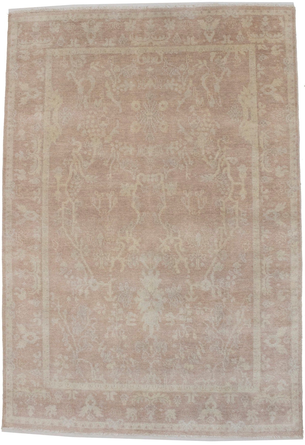 Peach Floral 6X8 Oriental Rug