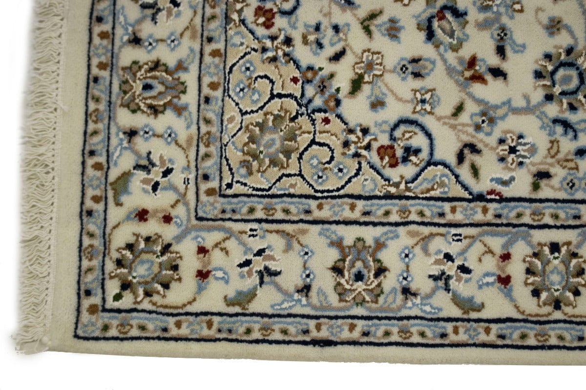 Cream Floral 3X12 Indo-Nain Oriental Runner Rug