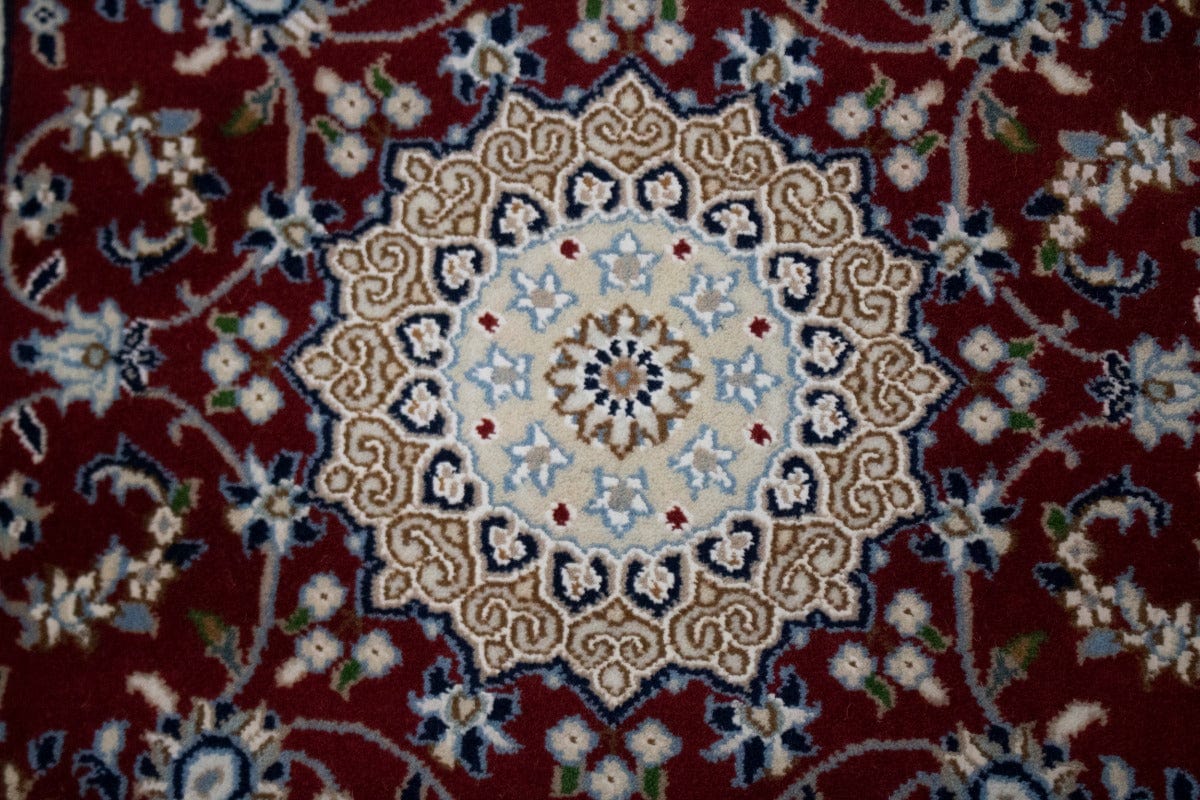 Red Floral 3X13 Nain Oriental Runner Rug