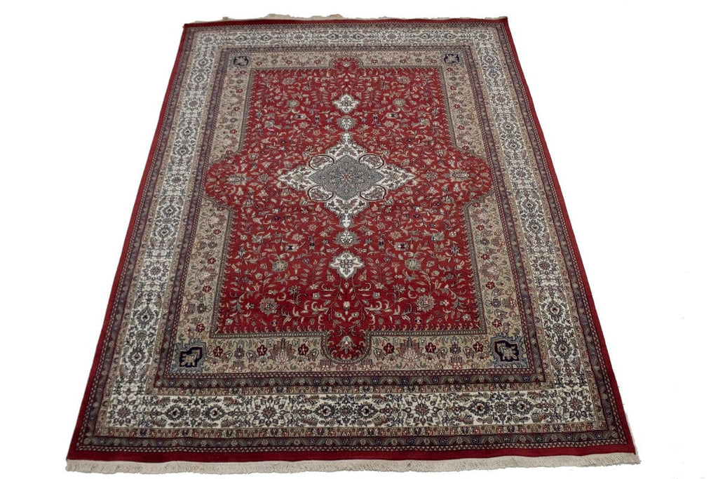 Red Floral Classic 8X11 Indo-Kashan Oriental Rug