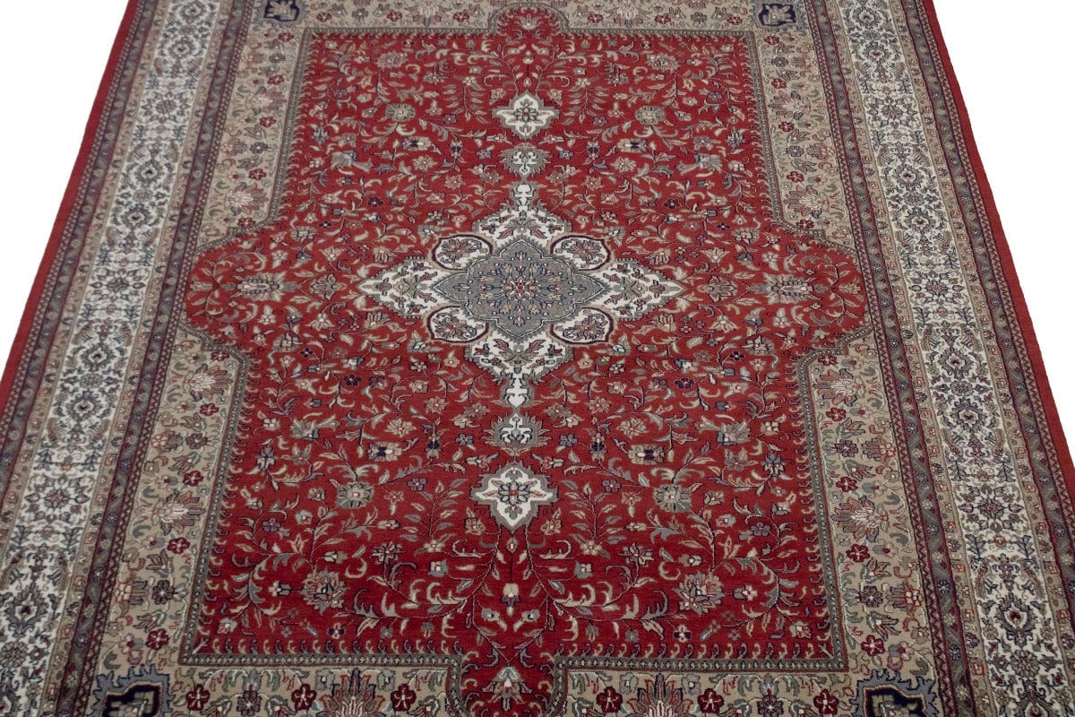 Red Floral Classic 8X11 Indo-Kashan Oriental Rug