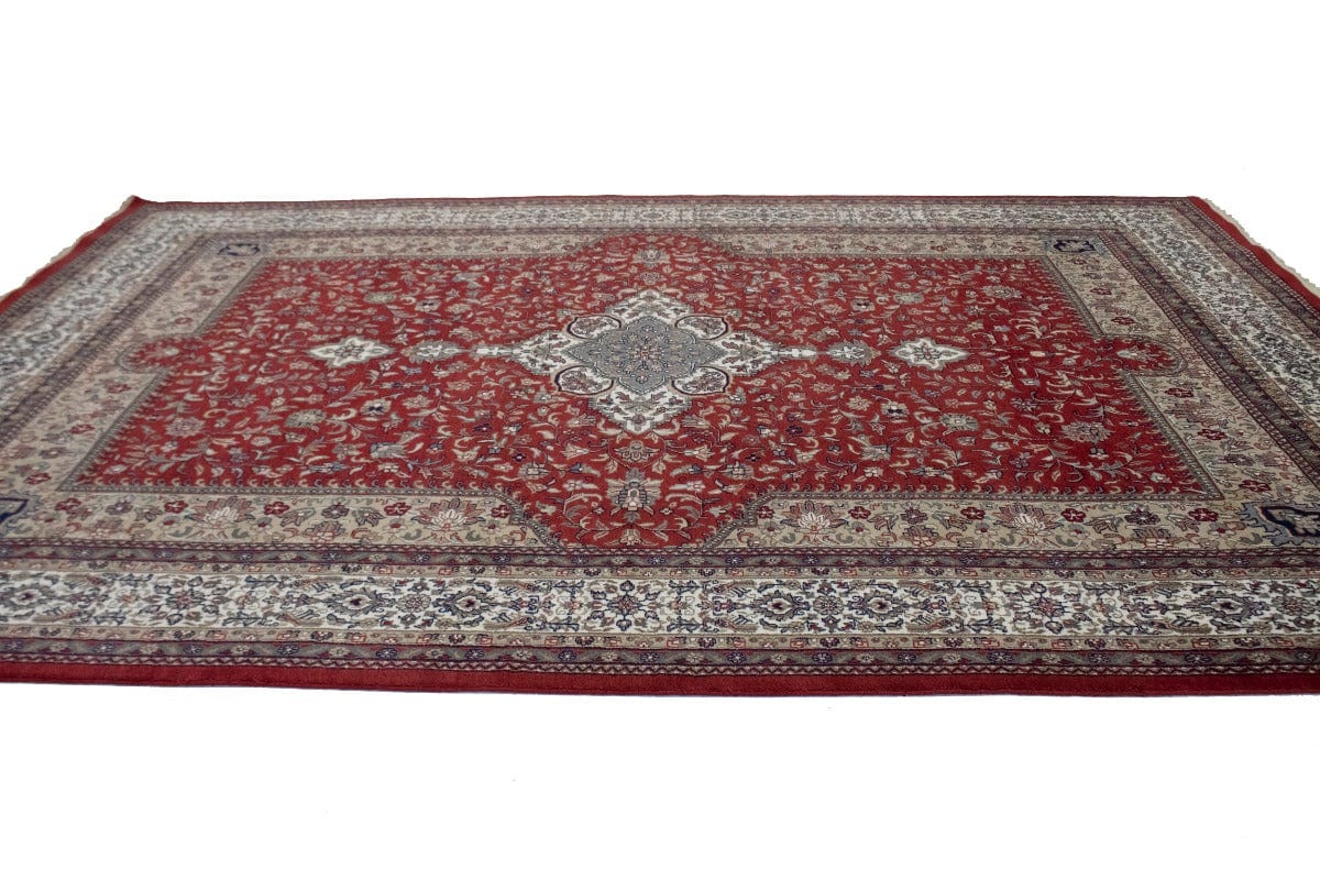Red Floral Classic 8X11 Indo-Kashan Oriental Rug