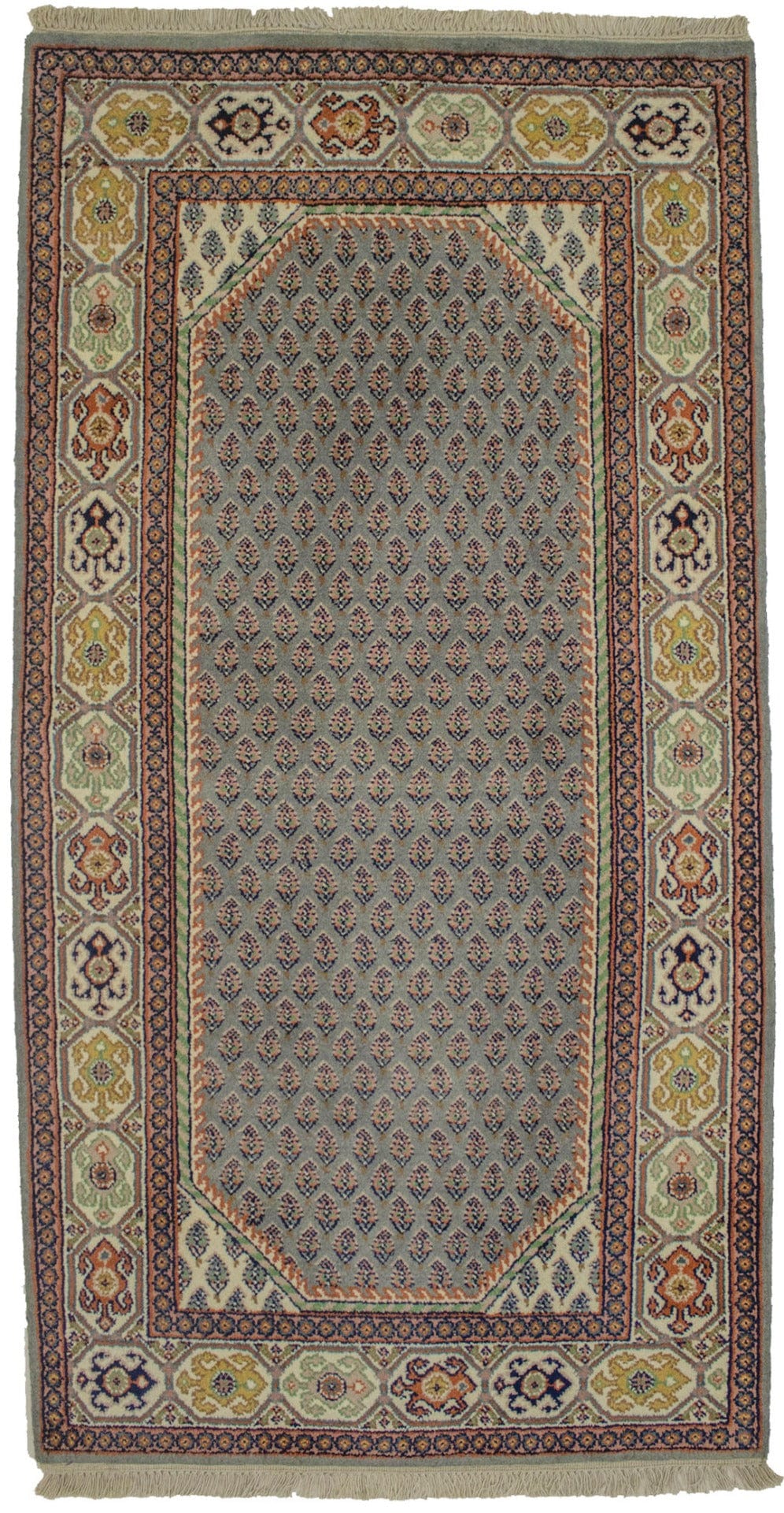 Gray Floral 2'5X4'7 Indo Botemir Oriental Rug