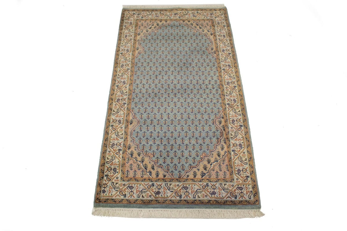 Light Blue-gray Floral 2'4X4'5 Indo Botemir Oriental Rug