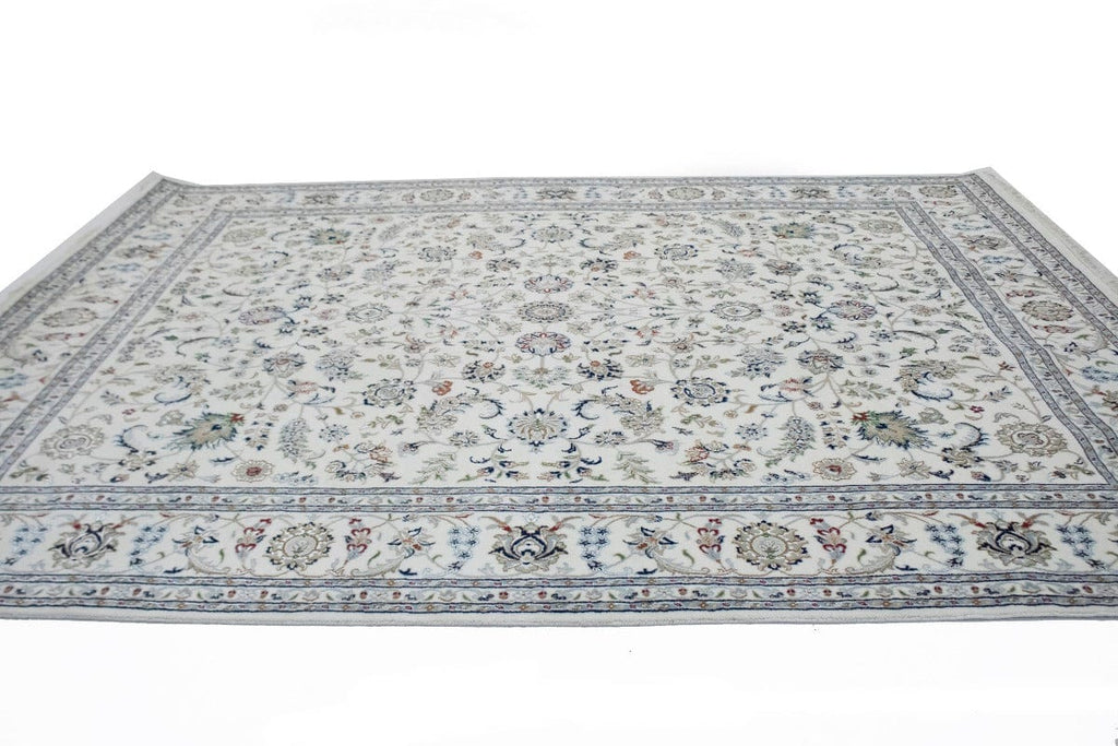 Cream Floral 8X10 Indo-Nain Oriental Rug