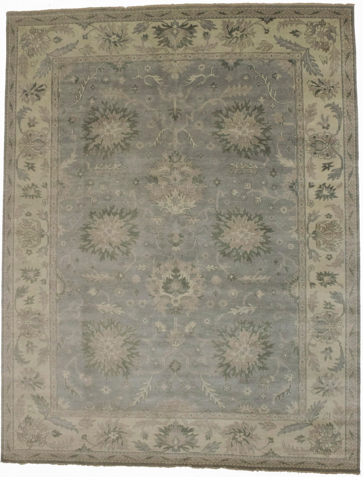 Brownish Grey Floral Peshawar 9X12 Oriental Rug