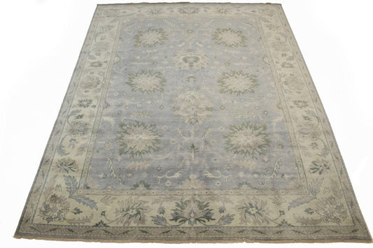 Brownish Grey Floral Peshawar 9X12 Oriental Rug