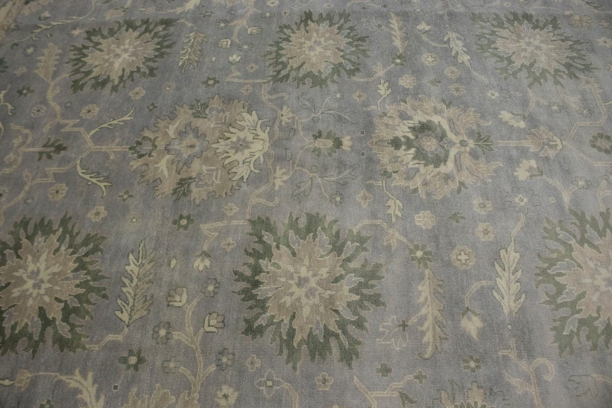 Brownish Grey Floral Peshawar 9X12 Oriental Rug