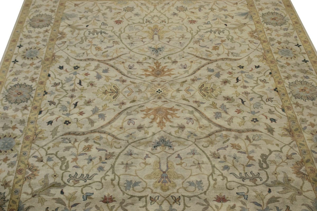 Beige Floral 10X14 Osh Chobi Peshawar Oriental Rug