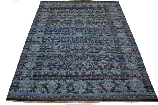 Blue Floral 8X10 Oriental Rug