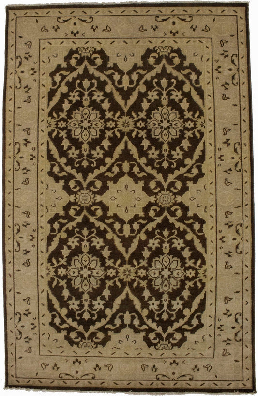 Brown Floral 5'7X8'9 Transitional Oriental Rug