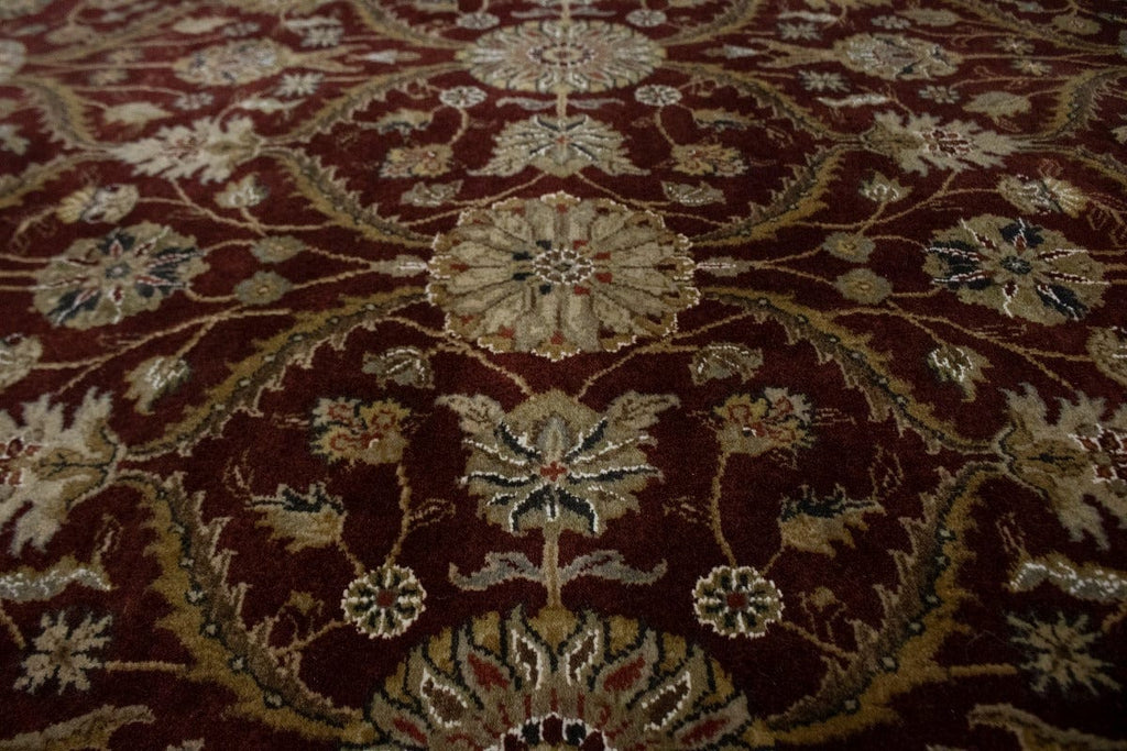 Wine Red Floral 6X9 Indo-Tabriz Oriental Rug