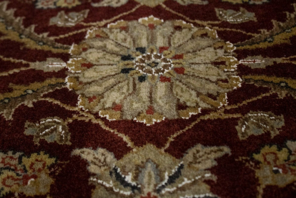 Wine Red Floral 6X9 Indo-Tabriz Oriental Rug