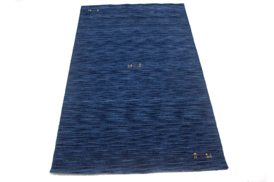 Solid Navy Blue 5X8 Oriental Modern Rug