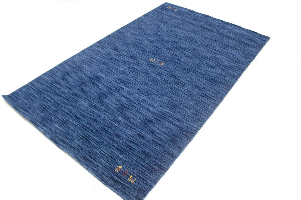 Solid Navy Blue 5X8 Oriental Modern Rug