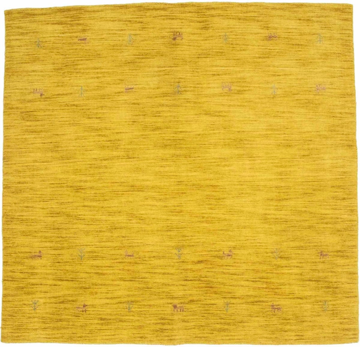 Solid Gold 5X5 Oriental Modern Square Rug