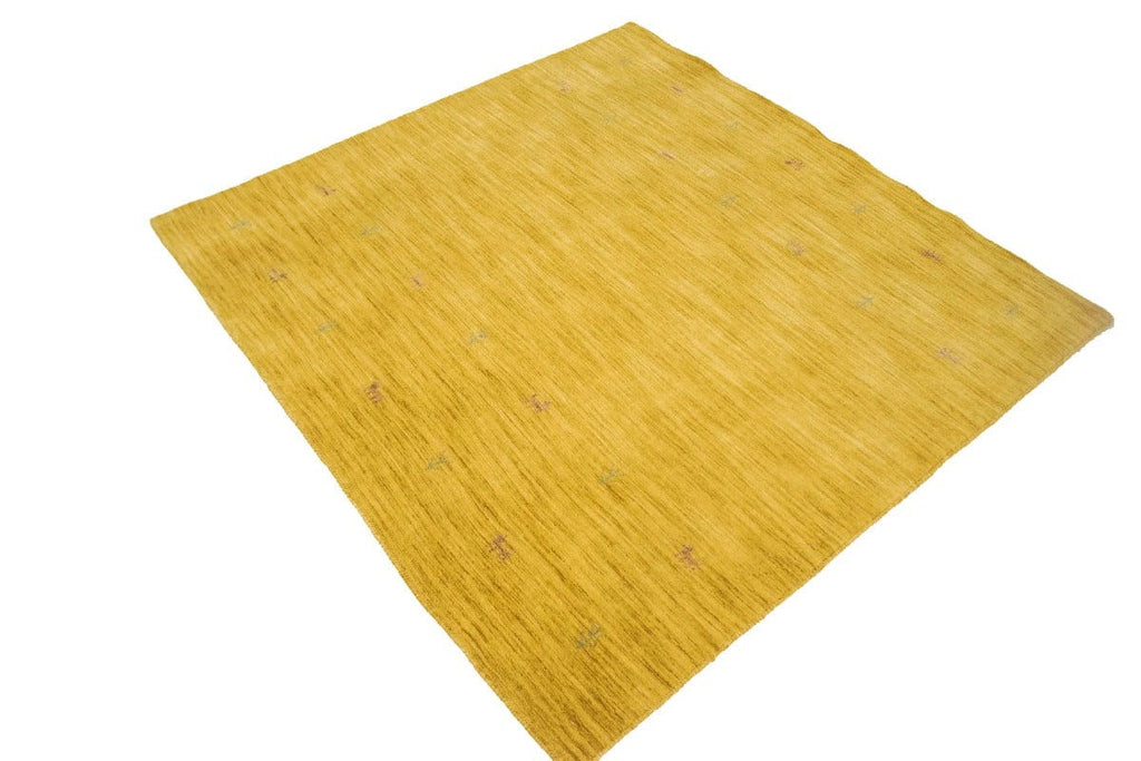 Solid Gold 5X5 Oriental Modern Square Rug