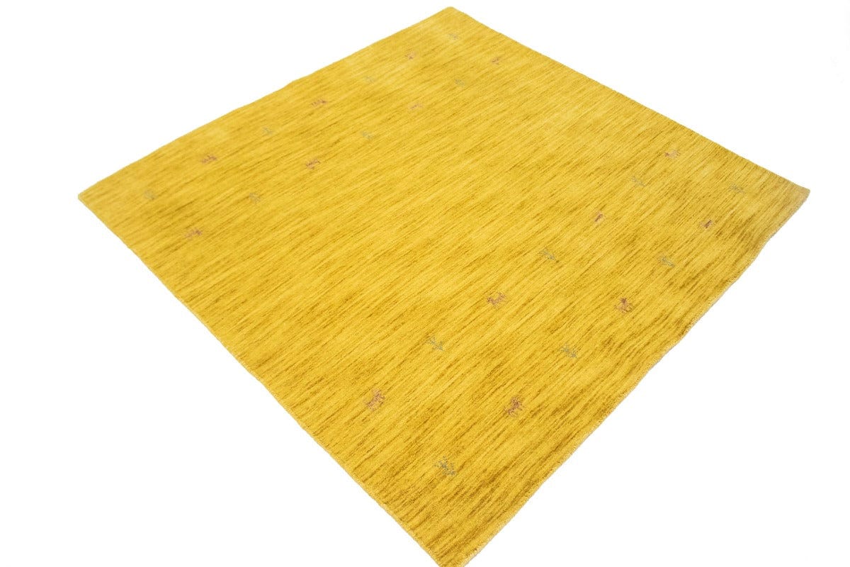 Solid Gold 5X5 Oriental Modern Square Rug