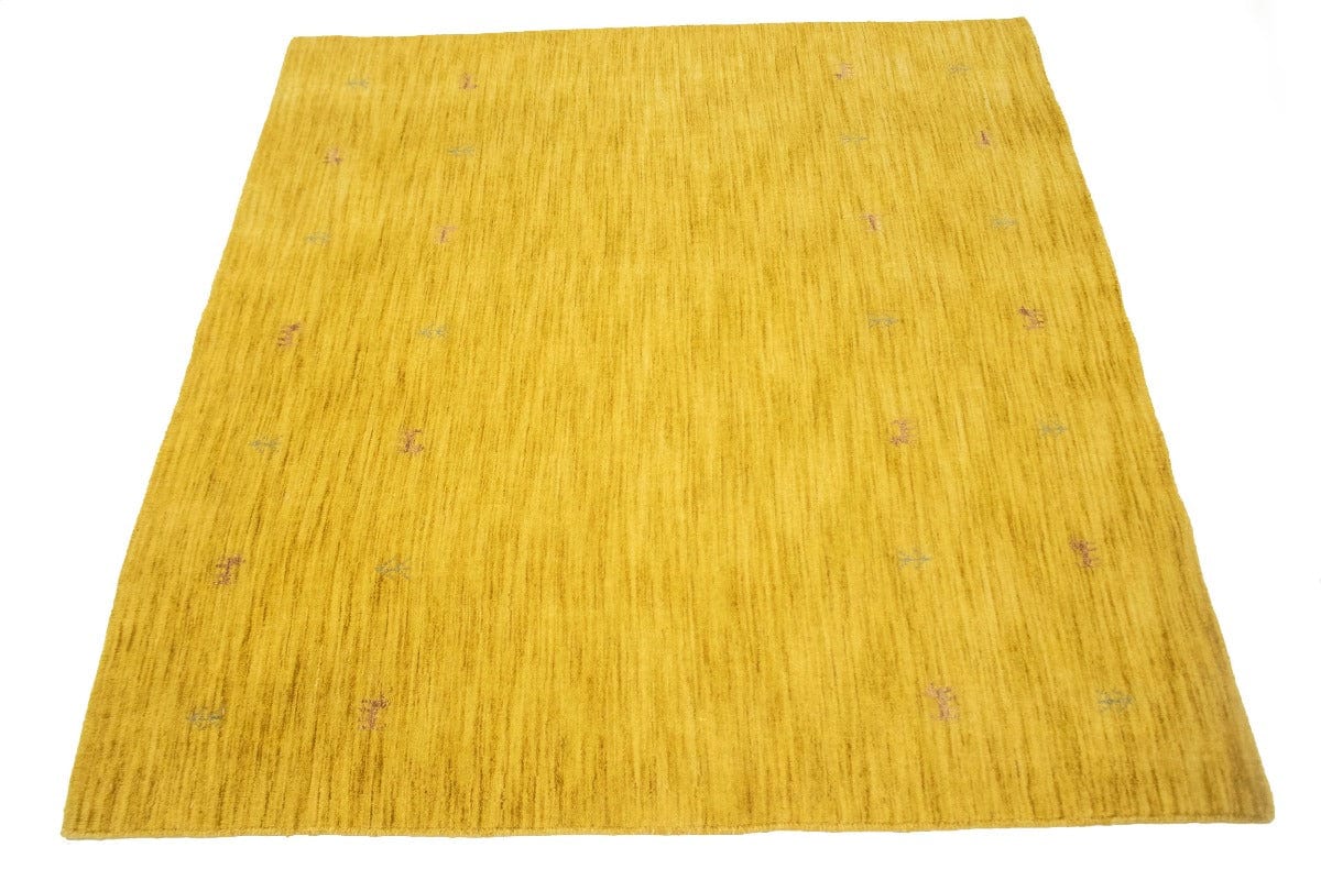 Solid Gold 5X5 Oriental Modern Square Rug