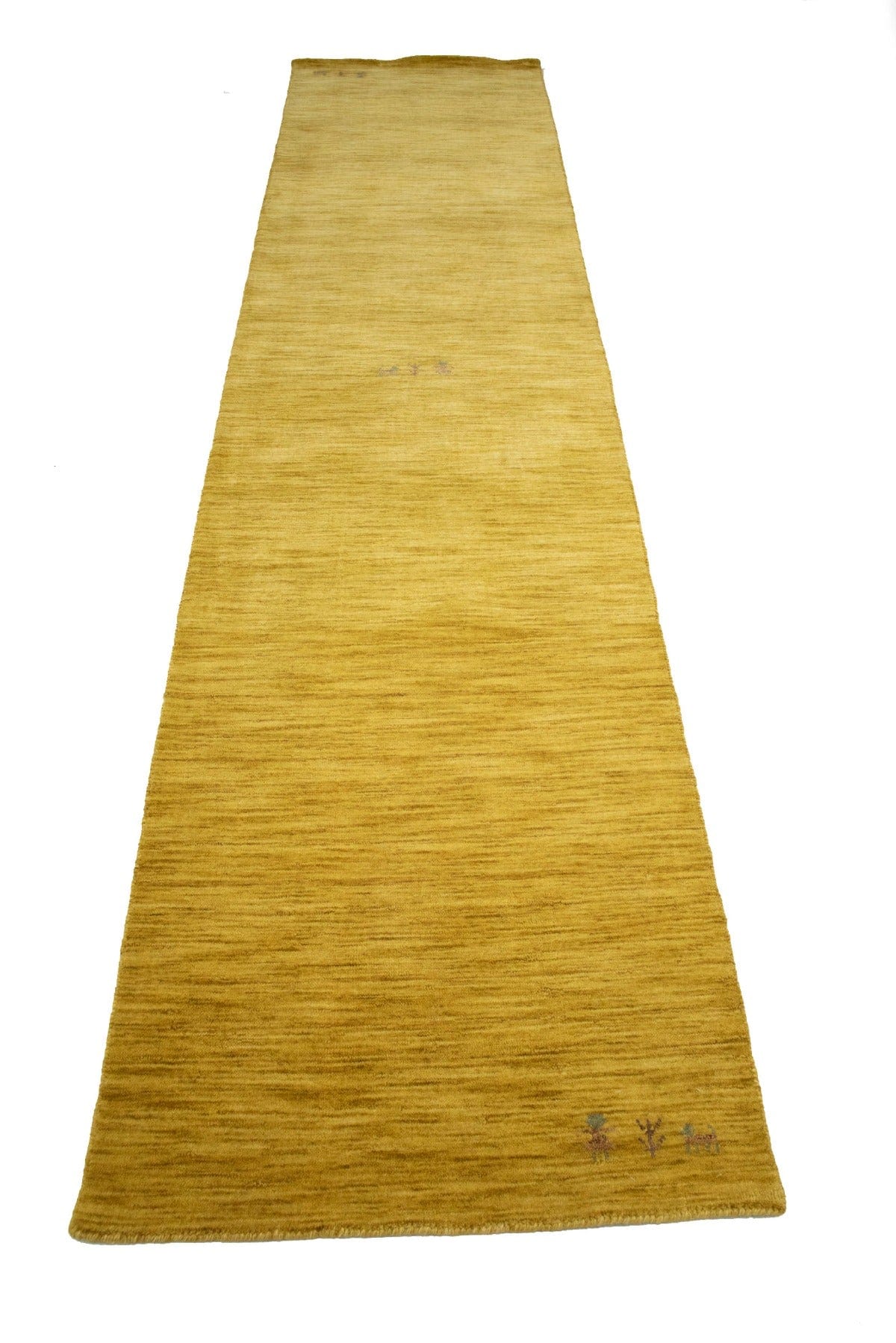 Solid Gold 3X12 Oriental Modern Runner Rug