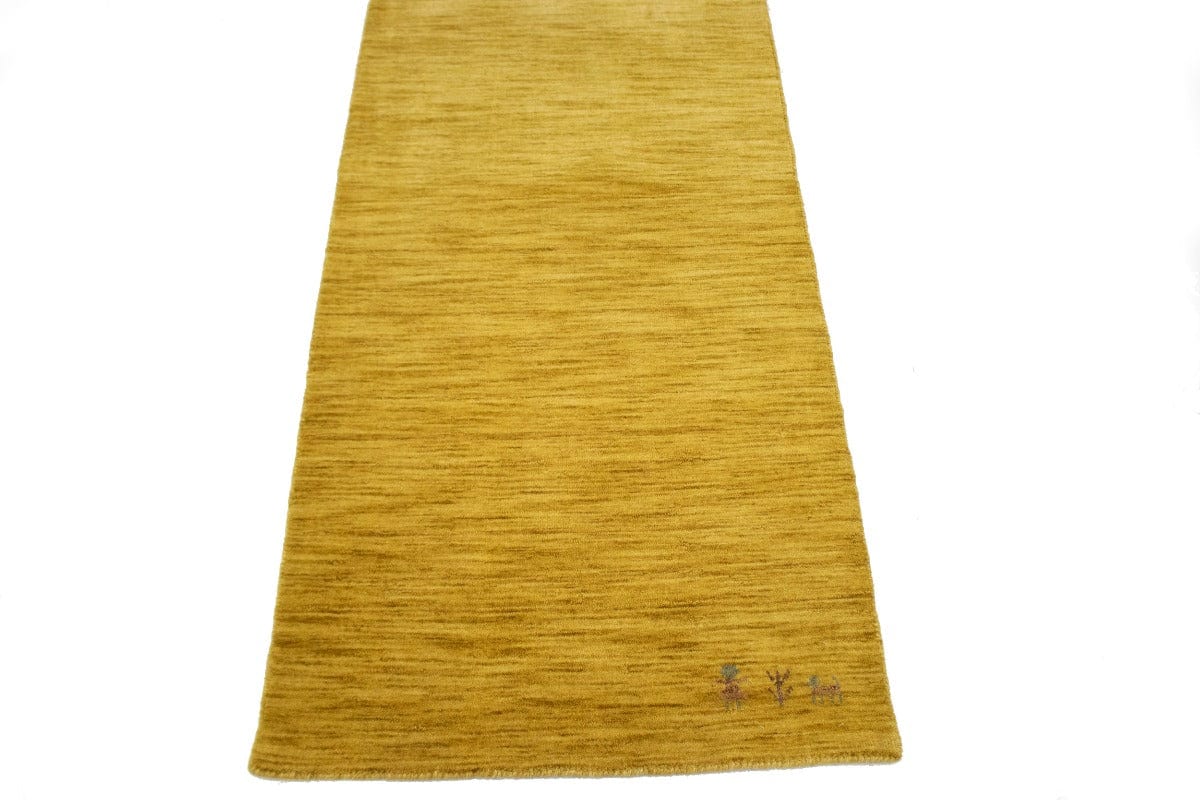 Solid Gold 3X12 Oriental Modern Runner Rug