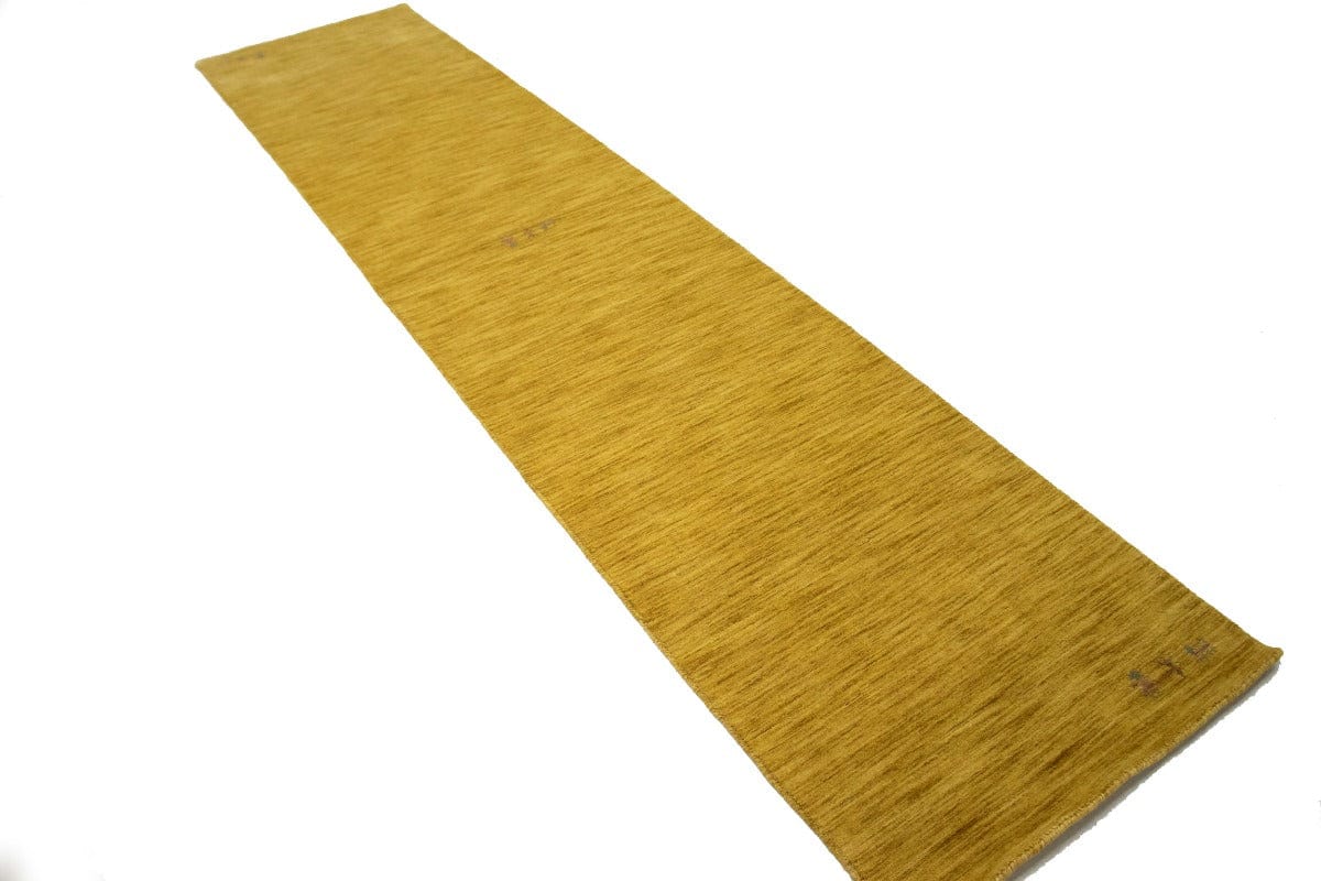 Solid Gold 3X12 Oriental Modern Runner Rug