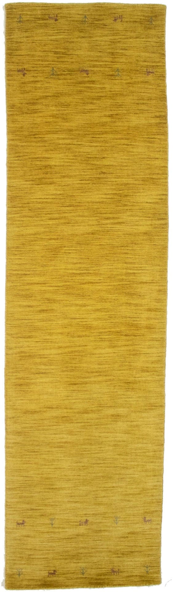 Solid Gold 3X12 Oriental Modern Runner Rug