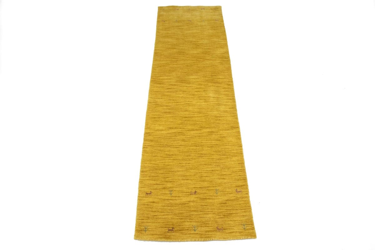 Solid Gold 3X12 Oriental Modern Runner Rug