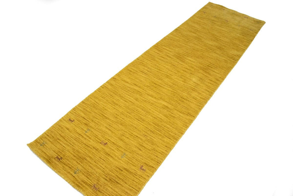 Solid Gold 3X12 Oriental Modern Runner Rug