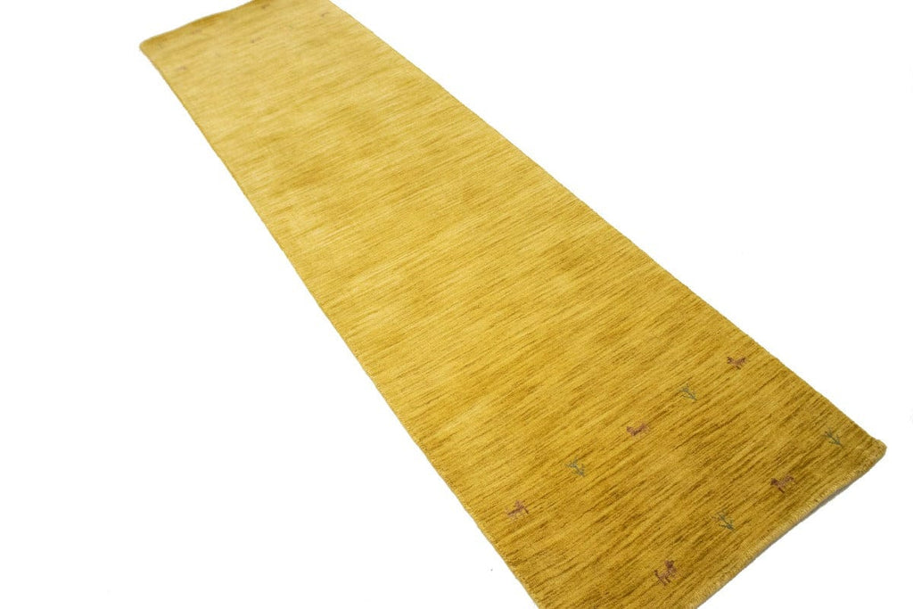 Solid Gold 3X12 Oriental Modern Runner Rug