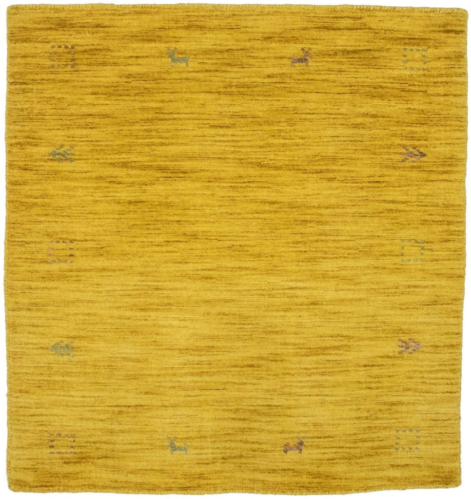 Solid Gold 3X3 Oriental Modern Square Rug