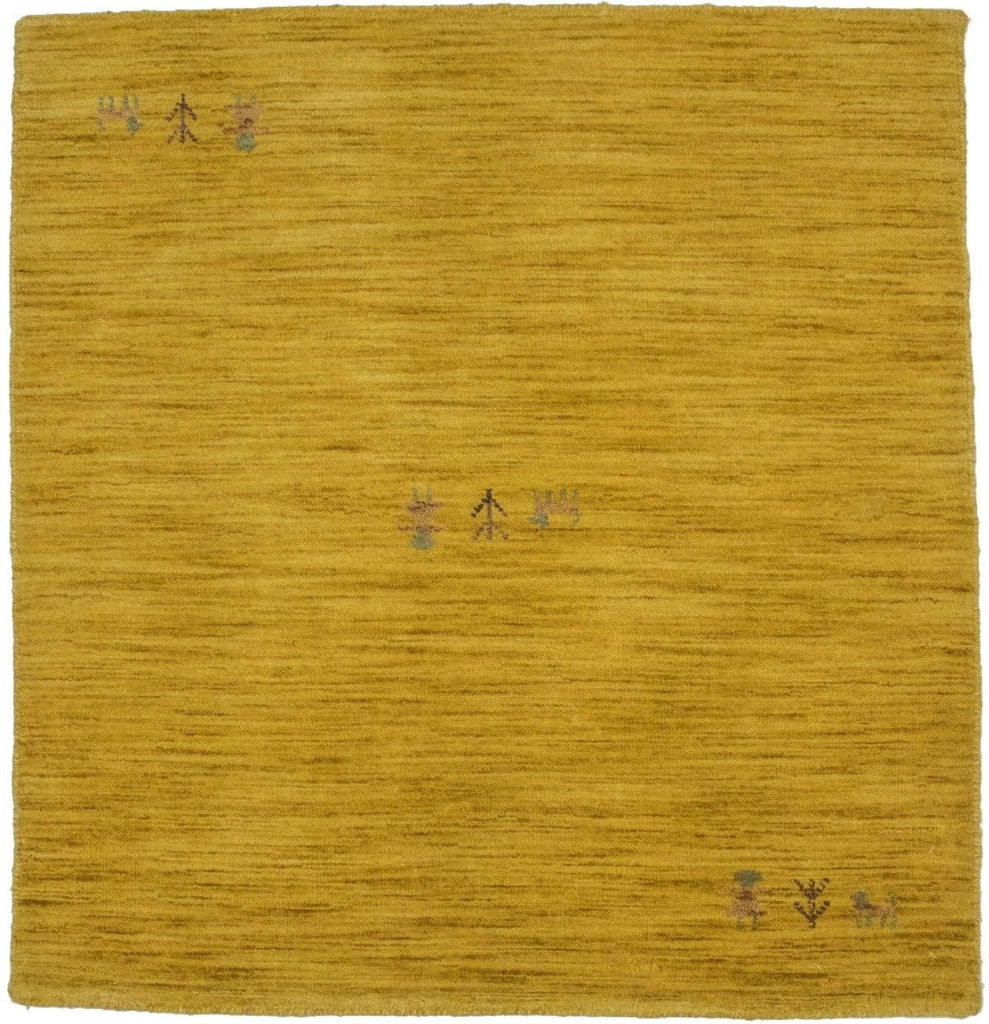 Solid Gold 3X3 Oriental Modern Square Rug