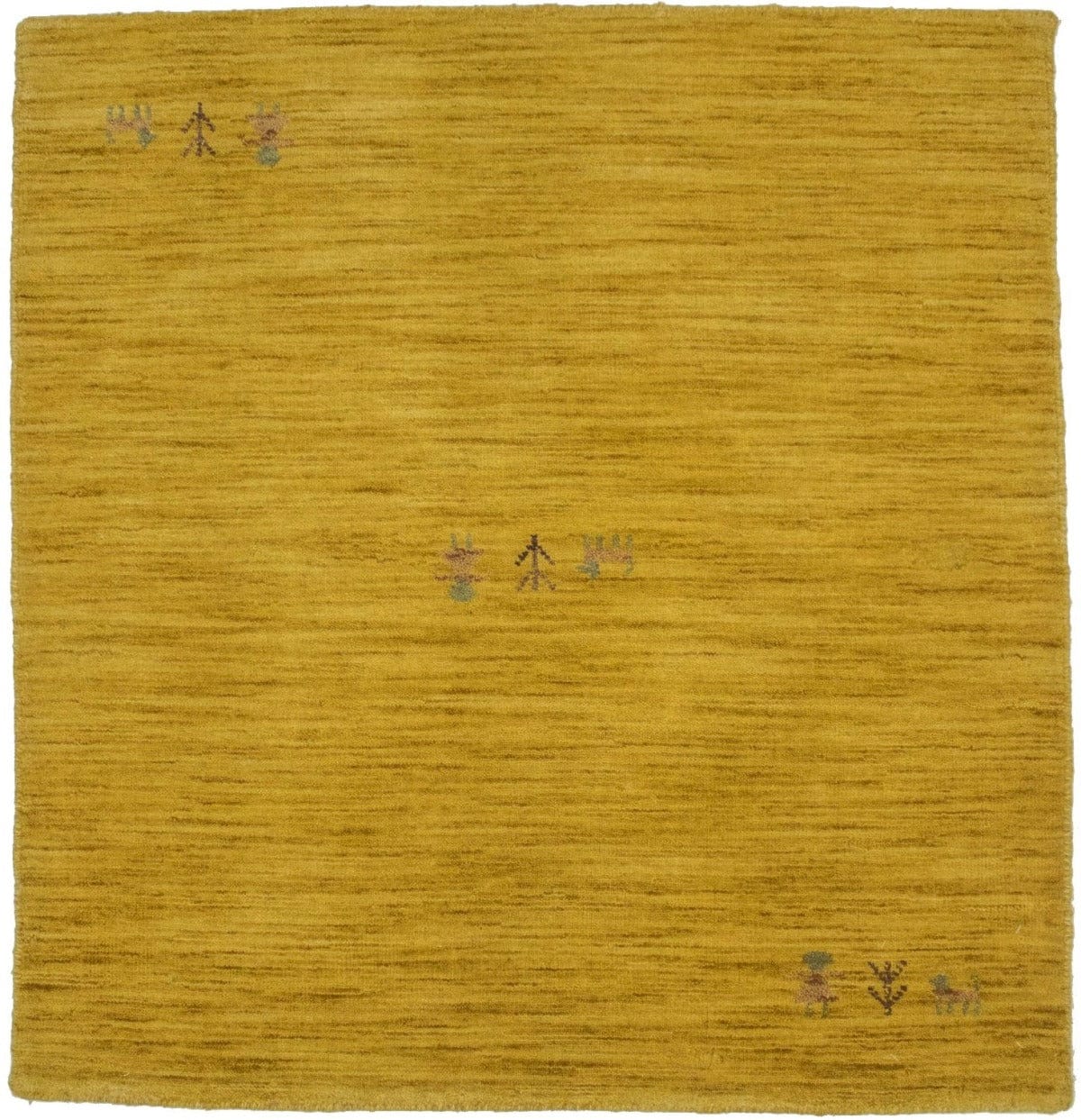 Solid Gold 3X3 Oriental Modern Square Rug