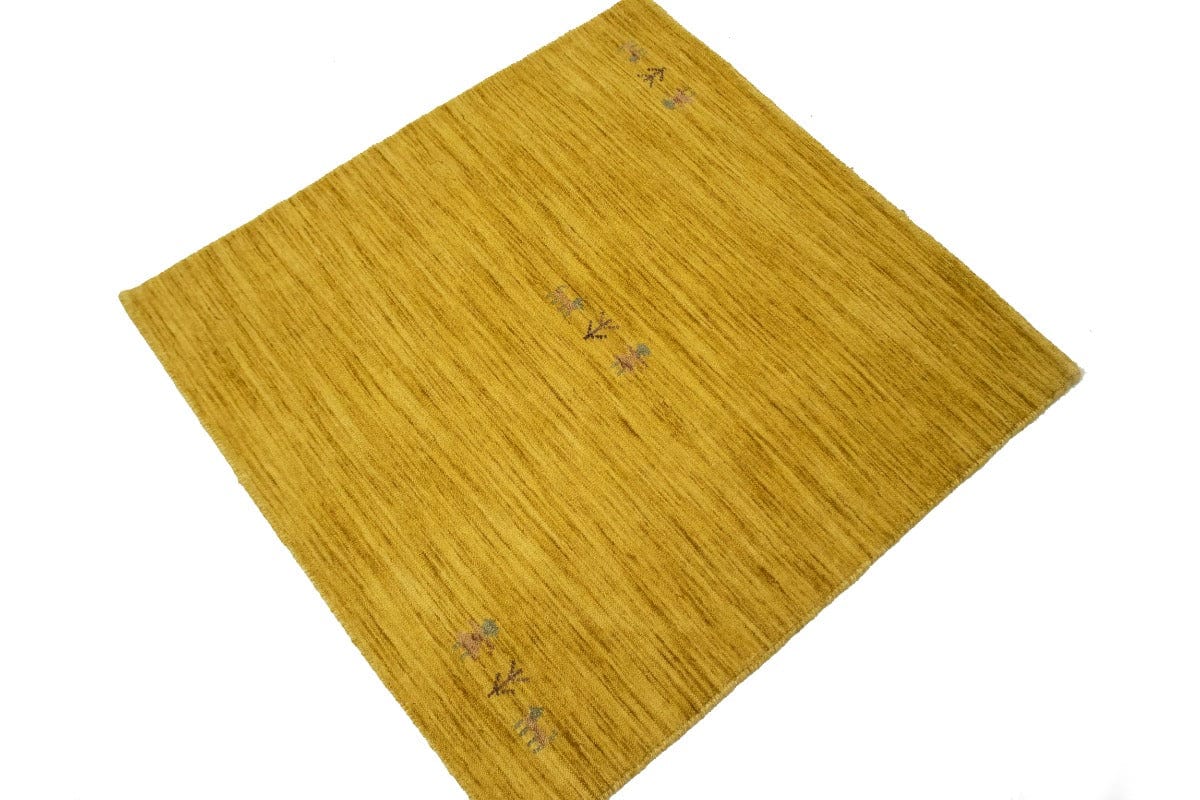 Solid Gold 3X3 Oriental Modern Square Rug